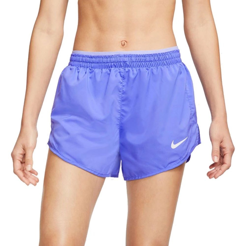 Nike Running Shorts Womens Purpleish/Blueish Back Zip Pocket Reflective Swoosh M